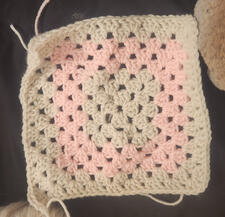 Unfinished Baby Blanket, Granny Square